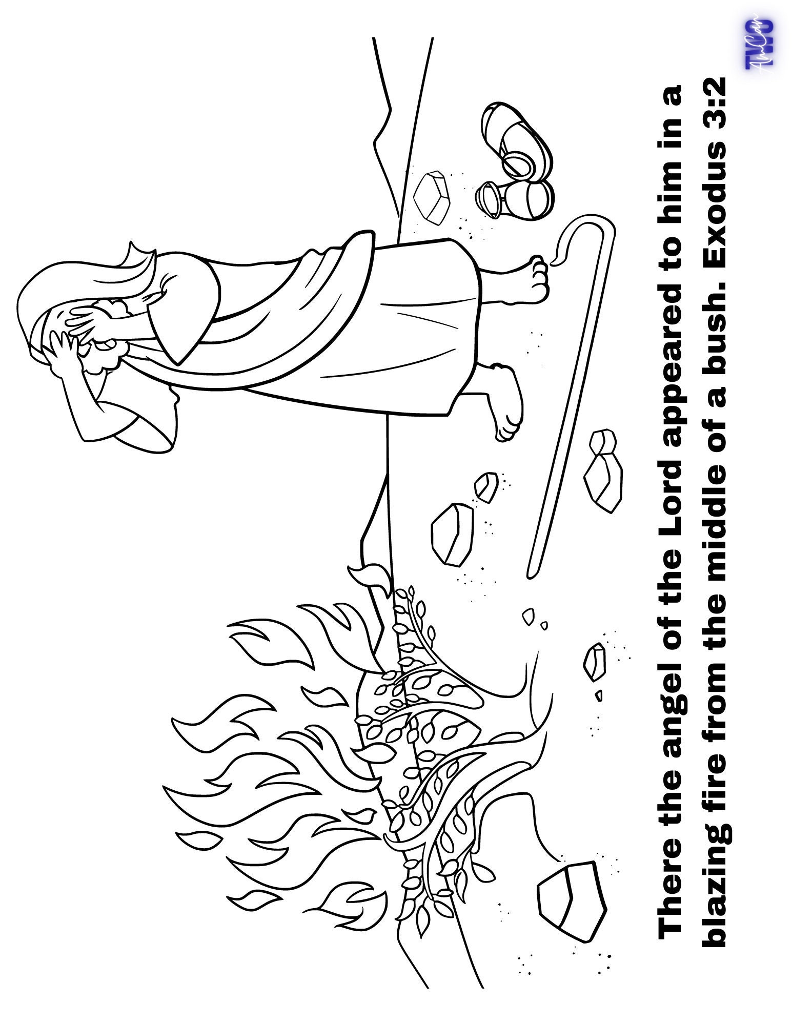 burning bush coloring pages