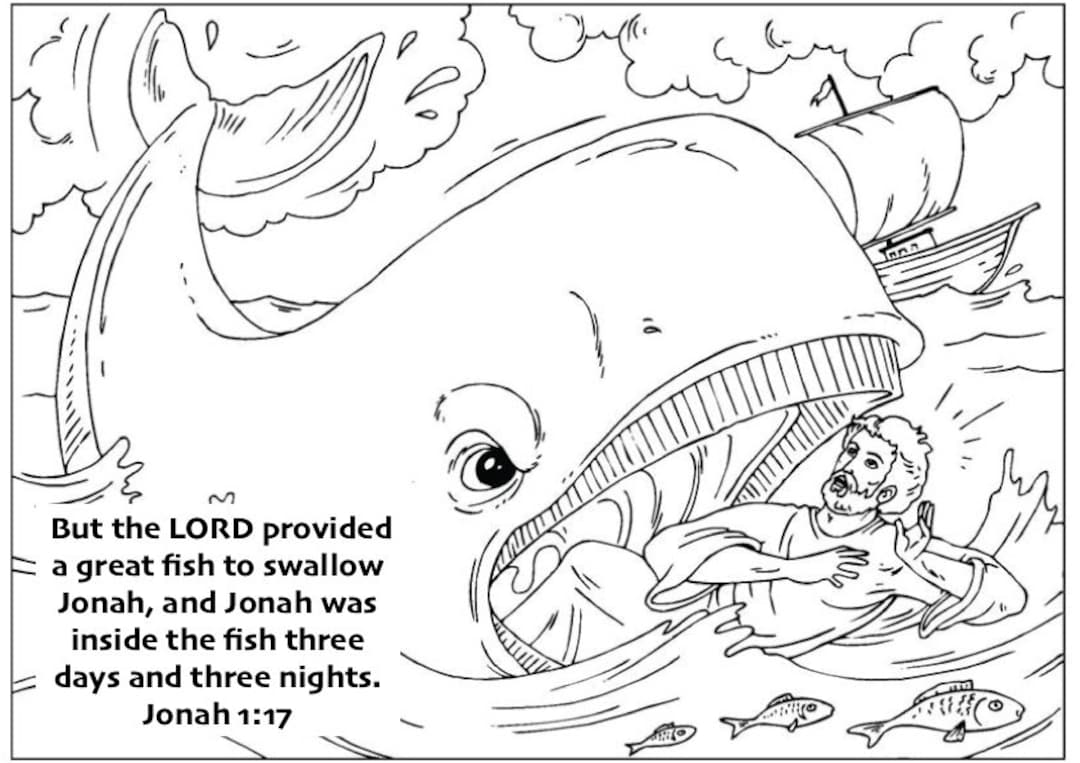 Jonah and the Whale Coloring Page