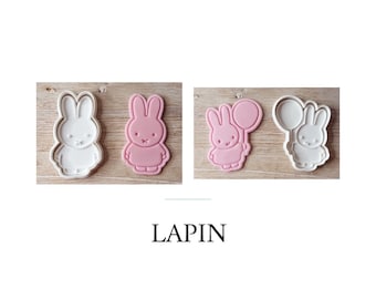 Cookie cutter Biscuit stamp, shortbread - rabbit - European PLA - cookie stamps - cookie cutter rabbit