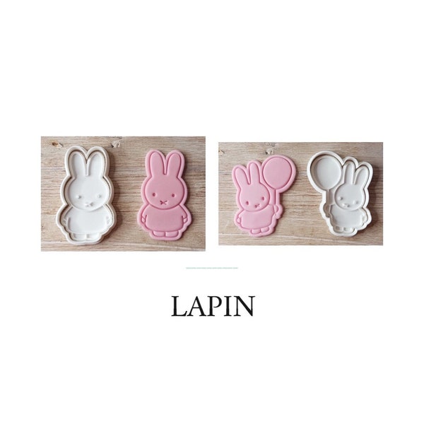 Emporte pièce Tampon biscuit, sablé - lapin - PLA Européen - cookie stamps - cookie cutter rabbit