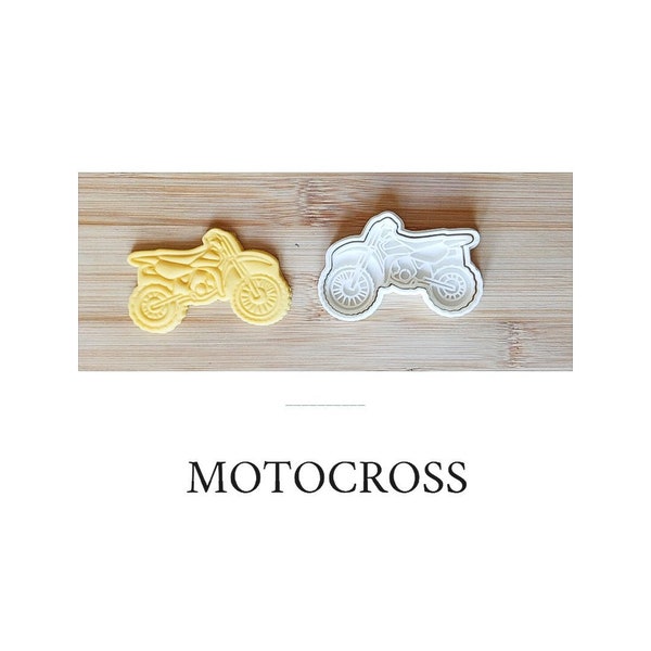 Cookie cutter Biscuit stamp, motocross shortbread - European PLA - cookie stamps - cookie cutter - motocross