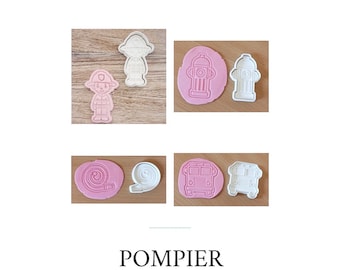 Emporte pièce pompier - PLA Européen - cookie stamps - cookie cutter fireman