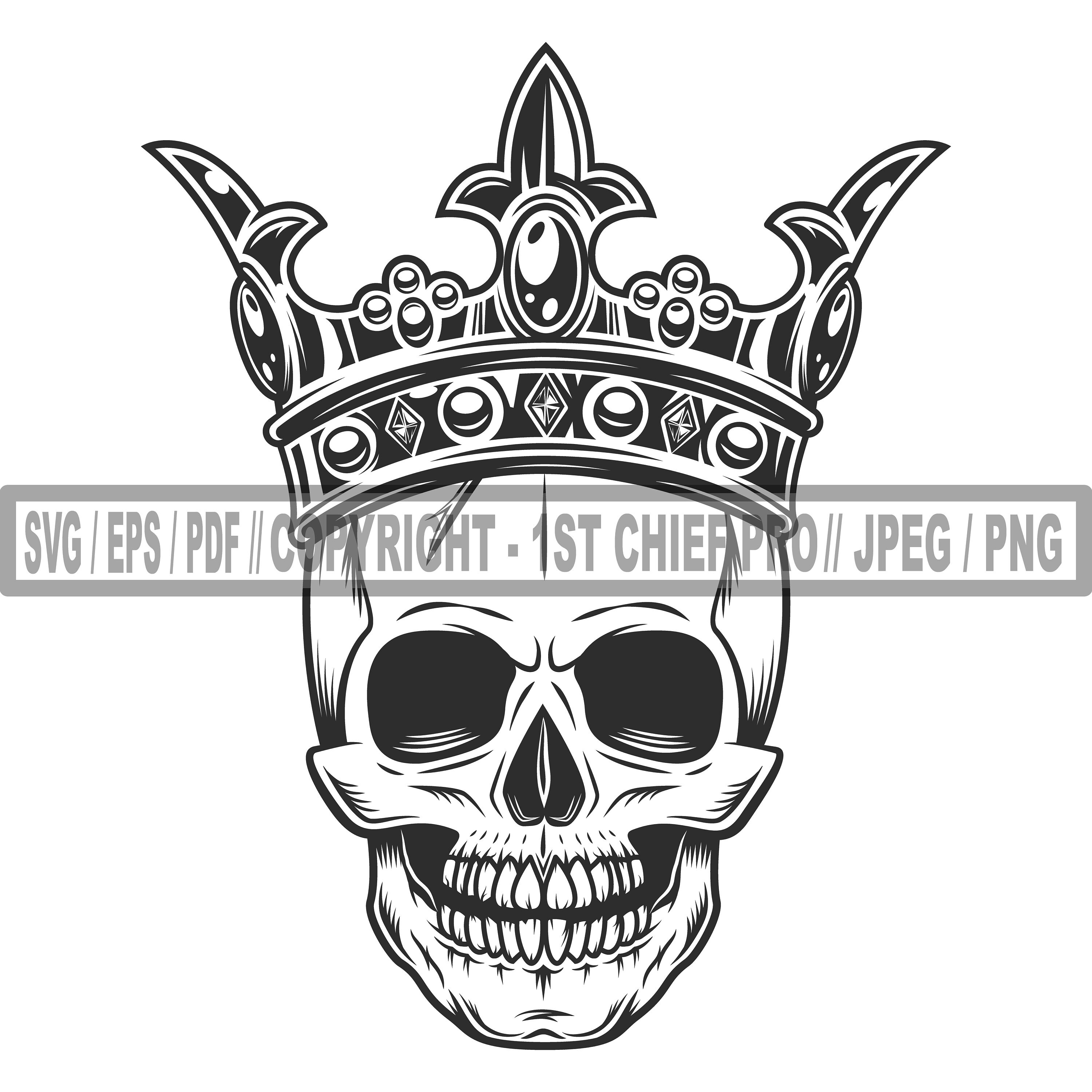 Skull With Crown SVG, Crown With Skull SVG, Crown Svg, Skull SVG, Skull