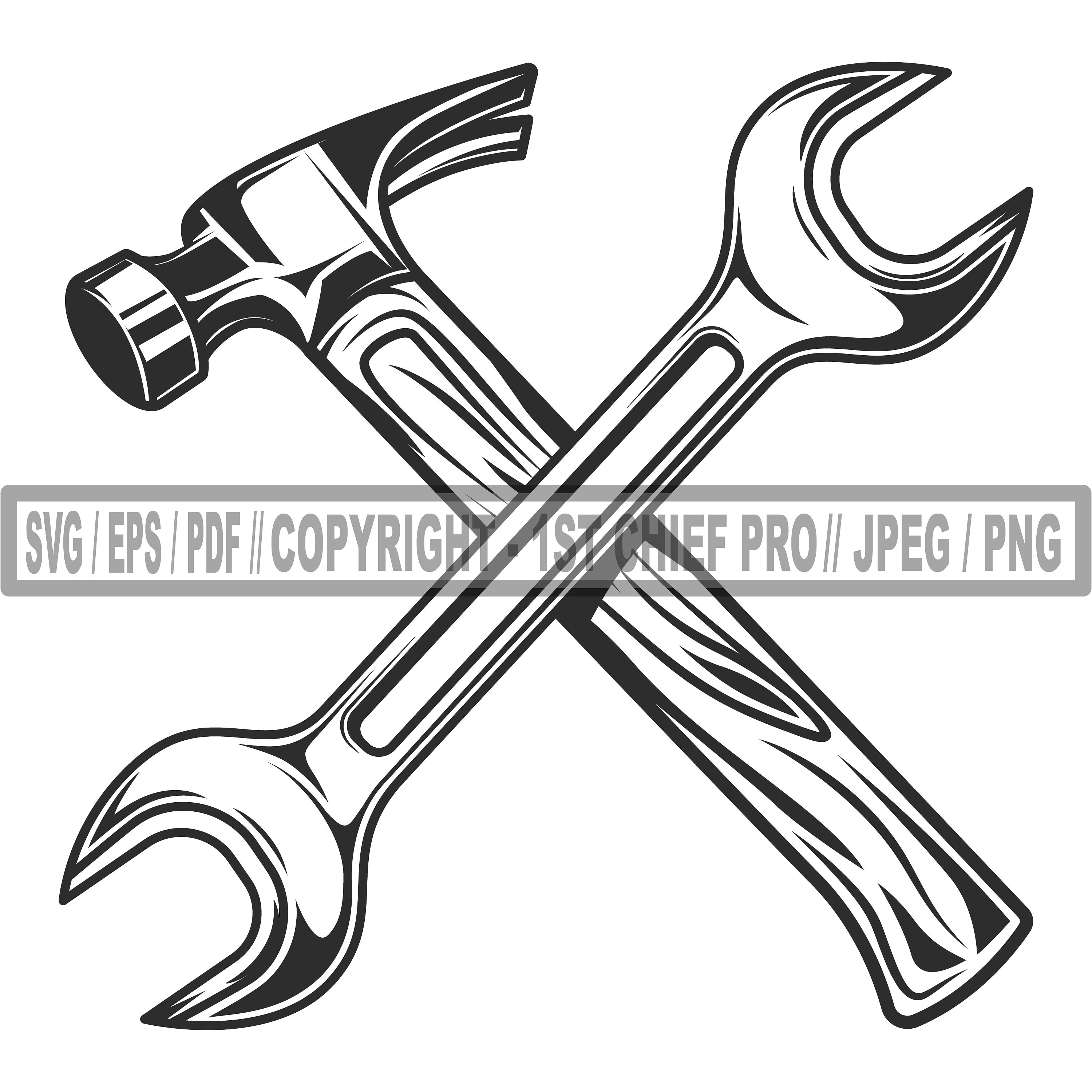 Hammer SVG and Wrench Svg, Wrench SVG, Hammer SVG, Hammer and Wrench