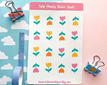 Tulip sticker sheets - Flower sticker sheets - Cottagecore stickers - Scrapbook Stickers - Bullet Journal stickers - Cute Stationary