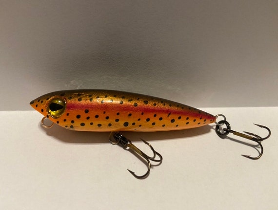 Hand-carved Wooden Top Water Spook/walking Bait Brown Trout Pattern -   Canada