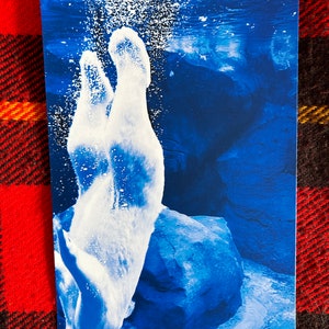 Original Graphic Art Swimming Polar Bear Postcard (Pack of 2)