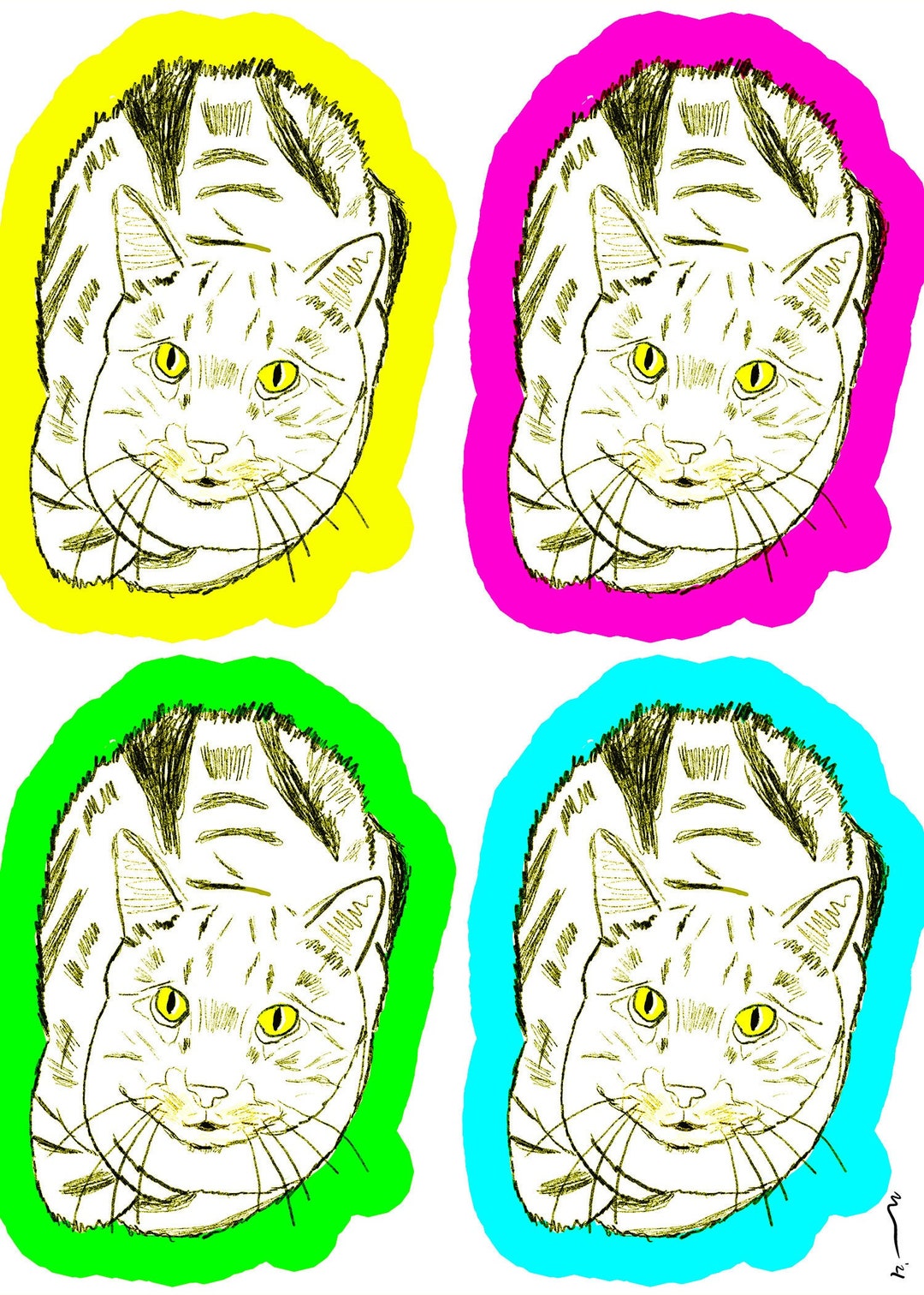 Original Art Download | Cute Cat Art | Downloadable Print - Etsy
