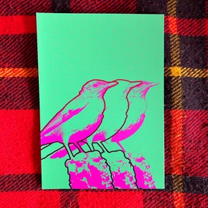 Original Graphic Art Psychedelic Thrush Postcard (Pack of 2)