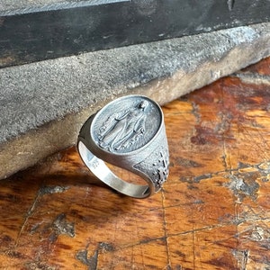 Virgin mary signet hot sale ring