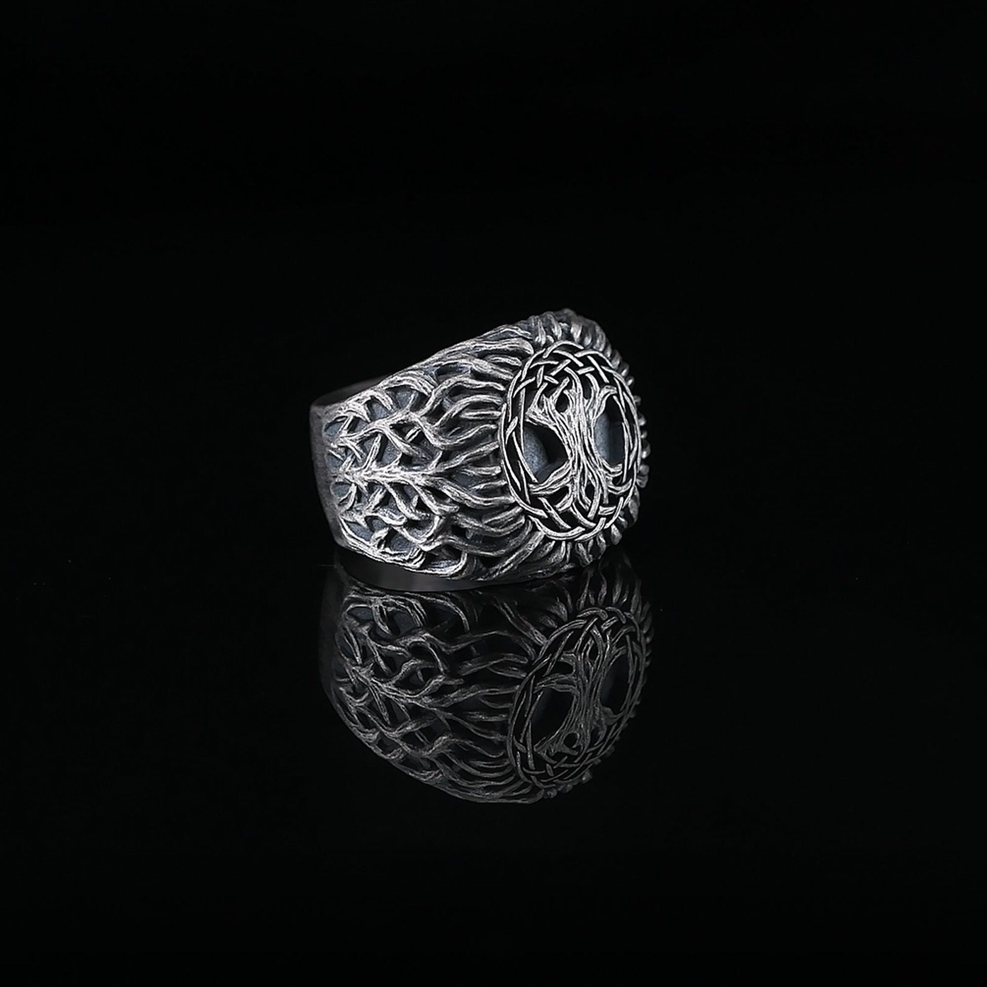 Tree of Life Yggdrasil Smart Ring Handmade 925K Sterling - Etsy