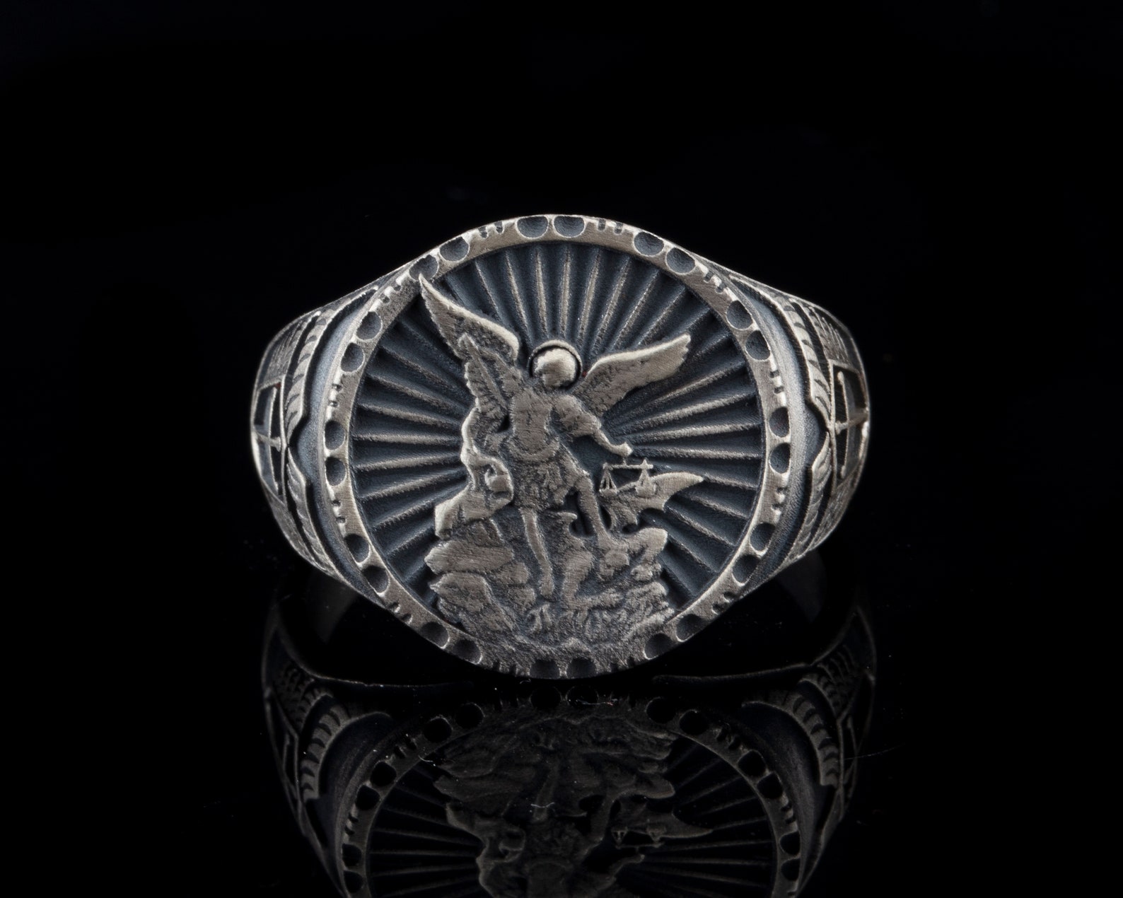 Archangel Saint Michael Ring Christian Ring Scripture Etsy