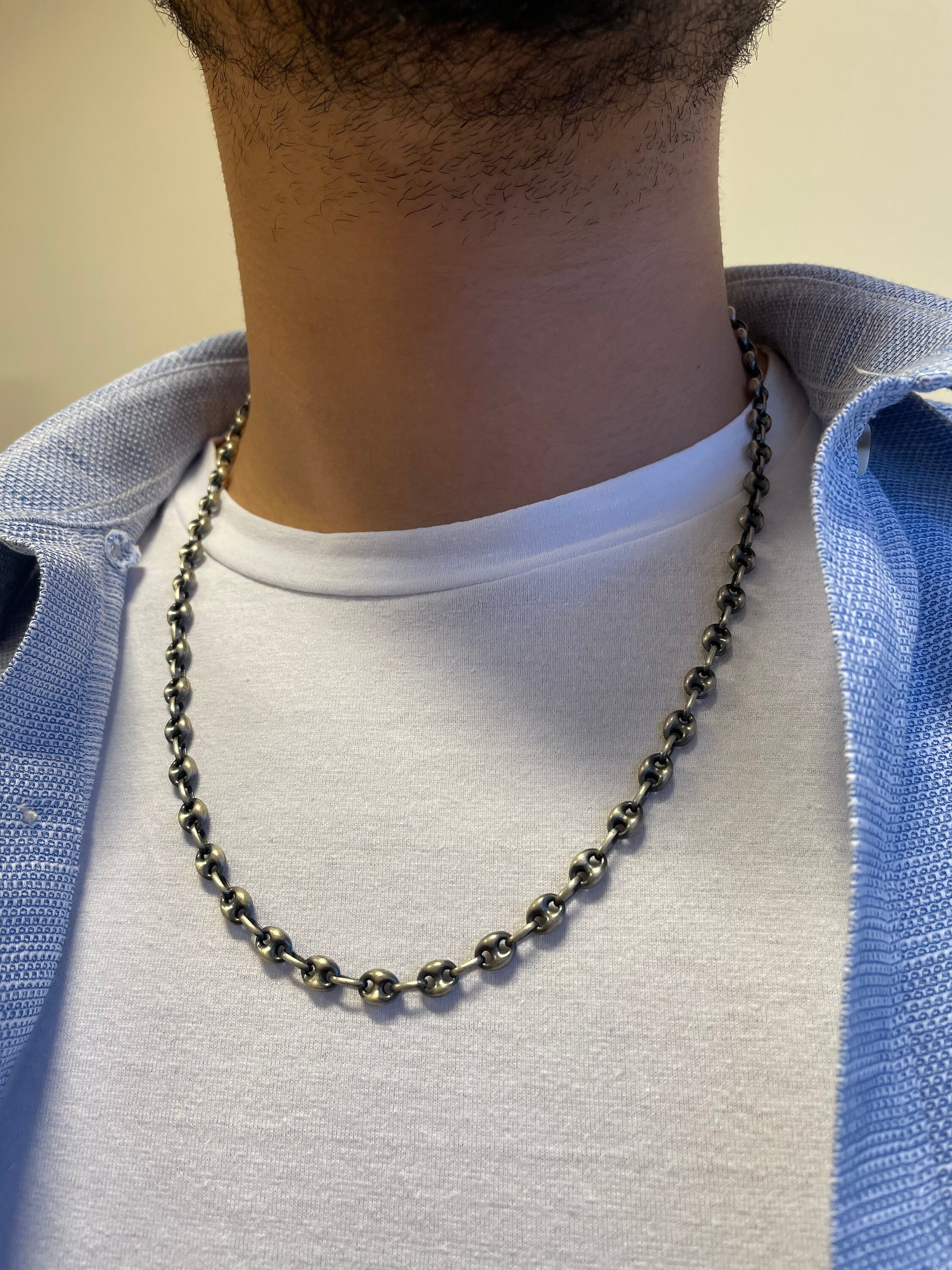 Marina Silver Chain Necklace Mariner 925K Sterling Chain - Etsy