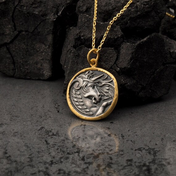 Unicorn Coin Pendant, Personalized Jewelry, Mens Womens Couples Necklace,  Sterling Silver Pendant, Coin Jewelry - Etsy Hong Kong