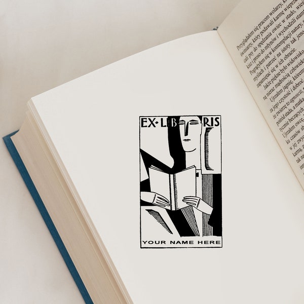 Timbre Ex Libris personnalisé, Timbro personalizzato, Timbre ex-libris, Cadeau pour le livre #154363
