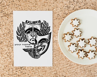 Custom Ex Libris Stamp, Timbro Personalizzato. Ex Libris Bookplate Stamp, Gift for Book