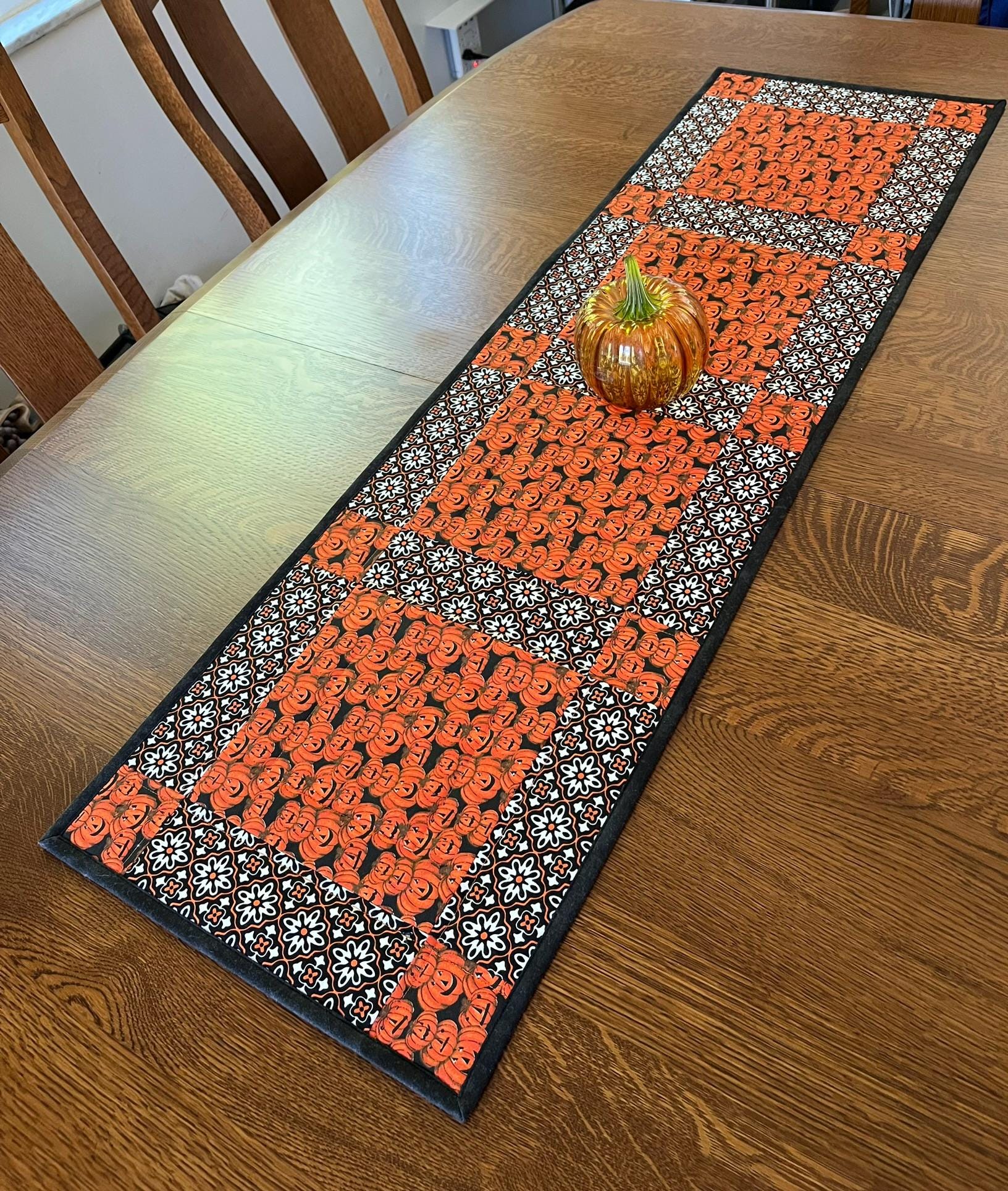 Pumpkin Patch and Happy Bats Quilted Table Runner - Etsy
