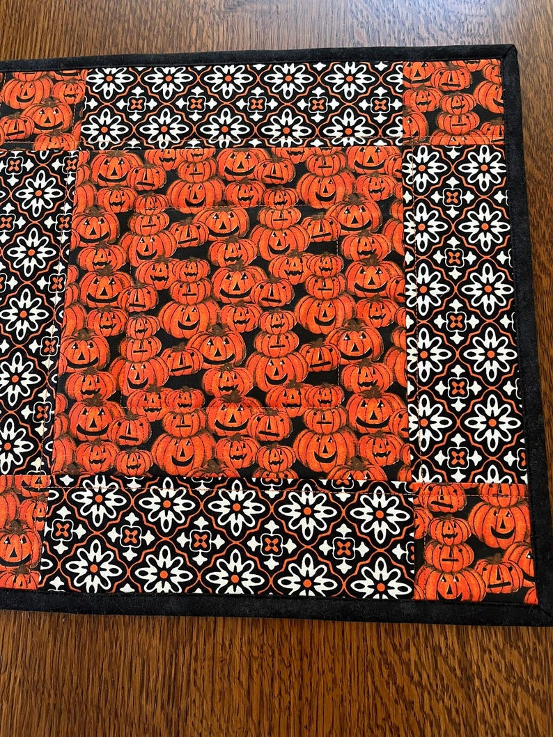 Pumpkin Patch and Happy Bats Quilted Table Runner - Etsy