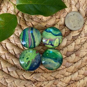 Magnete/ Fluid Art/ Dirty pour/ Acryl pour - 4er Set - 1 Inch