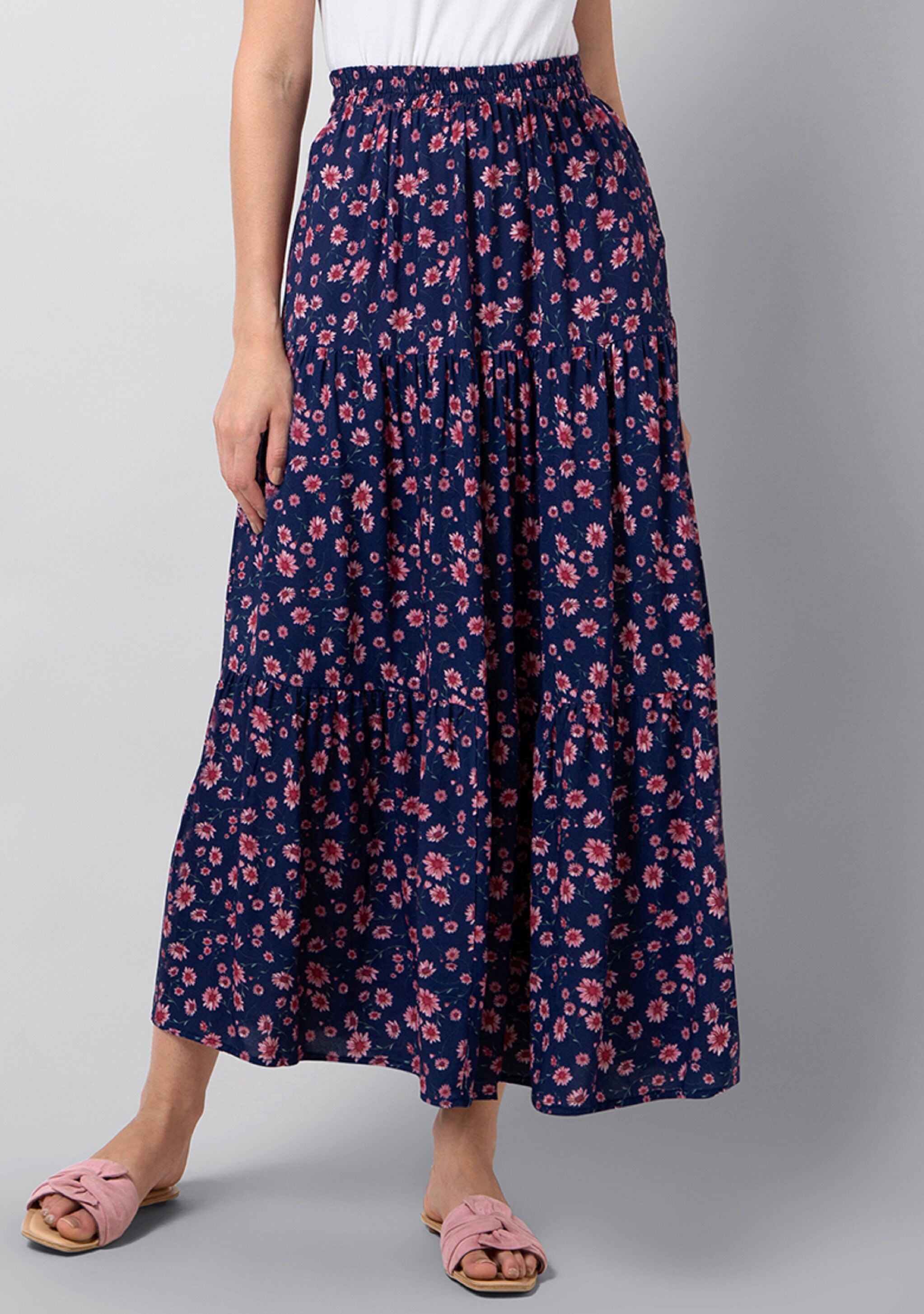 tiered floral maxi
