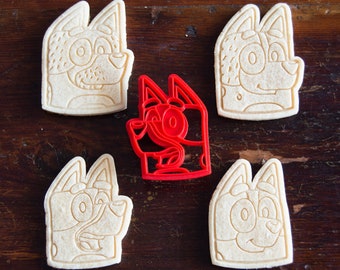 Bluey Cookie Cutters | Bluey Bingo Bandit Chilli Character Cookie Cutters Set | Bluey Birthday Party Cookies | Bluey Cookie Stamp & Cutter