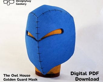 The Owl House Cosplay Golden Guard Mask EVA Plantilla de espuma PDF Descargar / Golden Guard Mask DIY Patrón de plantilla de espuma / Plantilla de máscara Cosplay
