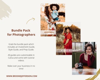 Pacote de Guia de Fotografia - Investimento, Estilo e Preparação - Modelos do Canva