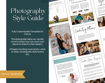 Family Photography Style Guide Template for Canva | What to Wear Style Guide Template for Photographers