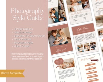 Family Photography Style Guide | What To Wear Photography Template for Canva