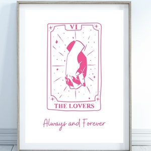 The Lovers Tarot Card Print | Spiritual Wall Art | Lovers Poster | The Lovers Tarot Card Wall Art | Digital Download | Printable Wall Art