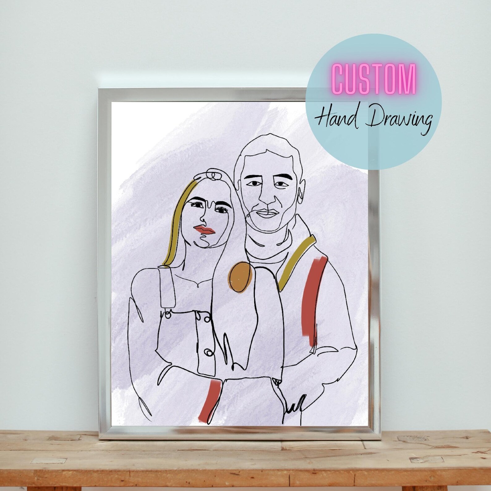 Custom Single Line One Line Drawing ,one Line Art, Custom Couple Portrait, Custom Family ...