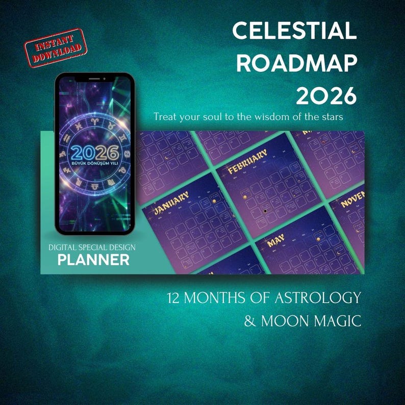 2026 Astrology Calendar | Moon Phases, Eclipses (digital Download ...