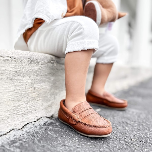 Brown Leather Loafers Shoes Kids Loafers Baby Shoes Leather Baby Shoes Toddler Boy Shoes Baby Moccs Kids Shoes Baby Loafers Baptism