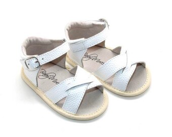 White Sandals Moccasins Girls Sandals Toddler Sandals Leather Baby Shoes Leather Baby Sandals Summer Shoes Baby Moccasins