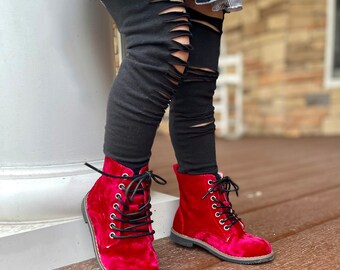 red infant boots
