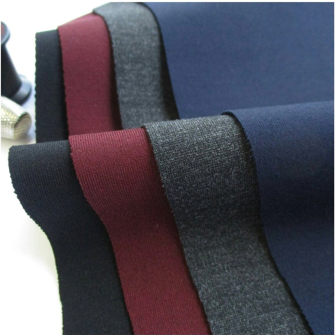 Stoffa Ponte Roma 58 Pollici Tessuto Ponte Roma Doppia Maglia Nero - Venduto Al Metro, 58 Pollici Di Larghezza, Per Abbigliamento Tessuto Per Sartoria - Foto 10