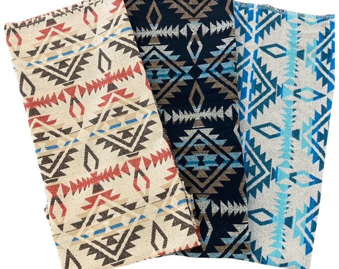 Aztec Wool Fabric by Meter / Southwestern / Printed Wool/ Soft Finish ...