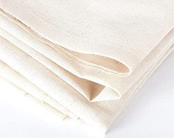 Muslin Fabric Medium Weight 100% Cotton Muslin Linen Fabric 63 inch x 5  Yards Textile Unbleached Natural Muslin Cotton Roll Fabric by Yard for