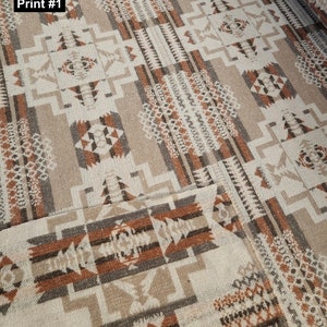 Aztec Wool Fabric by Meter / Southwestern / Printed Wool/ Soft Finish ...