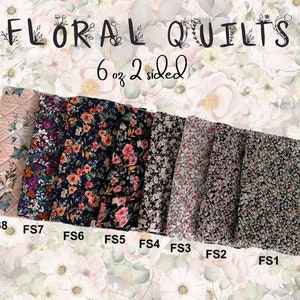 Quilted cotton fabric/ floral spring prints/ 6oz / 55&quot; width/ 2sided
