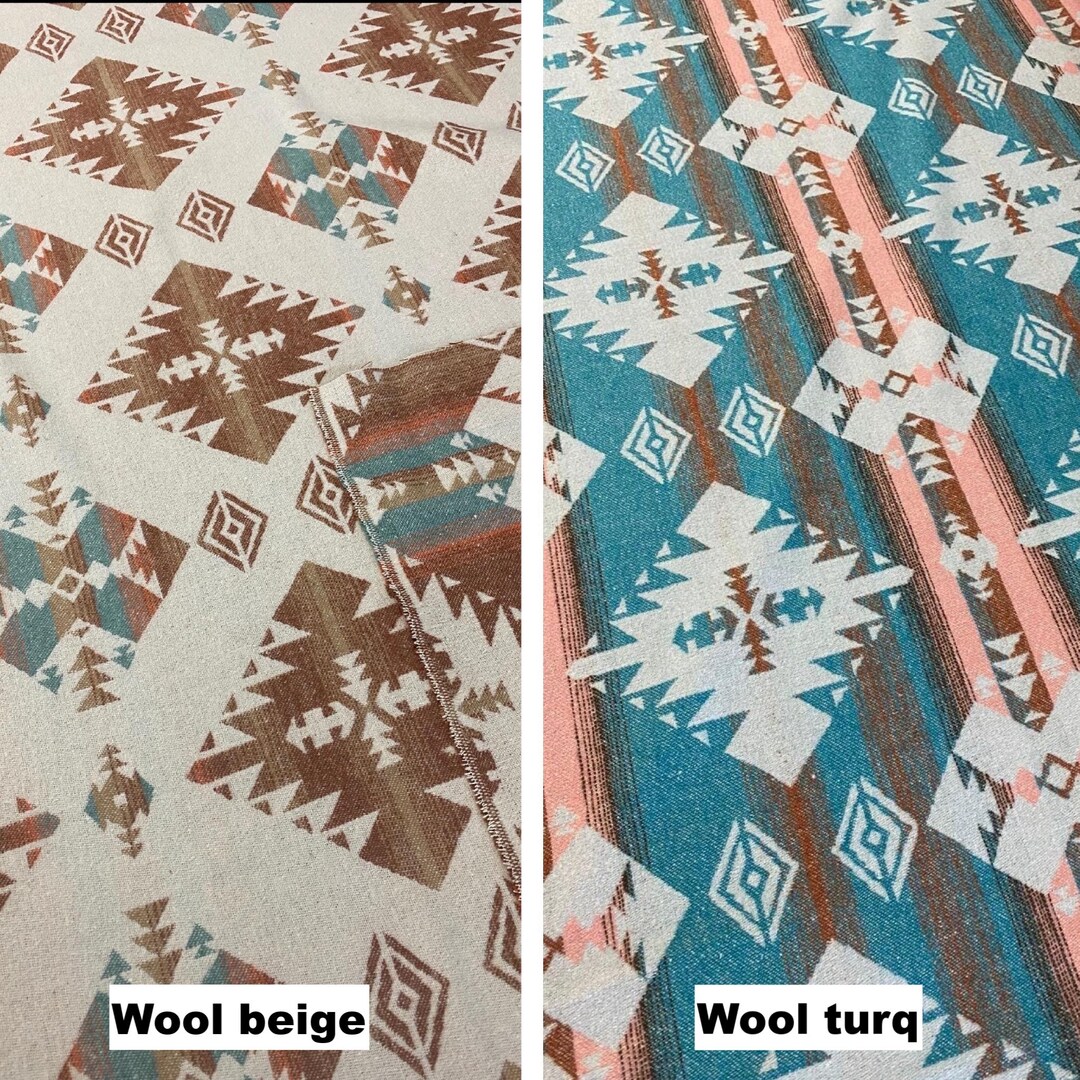 Aztec Wool Fabric by Meter / Southwestern / Navajo Prints /printed Wool ...