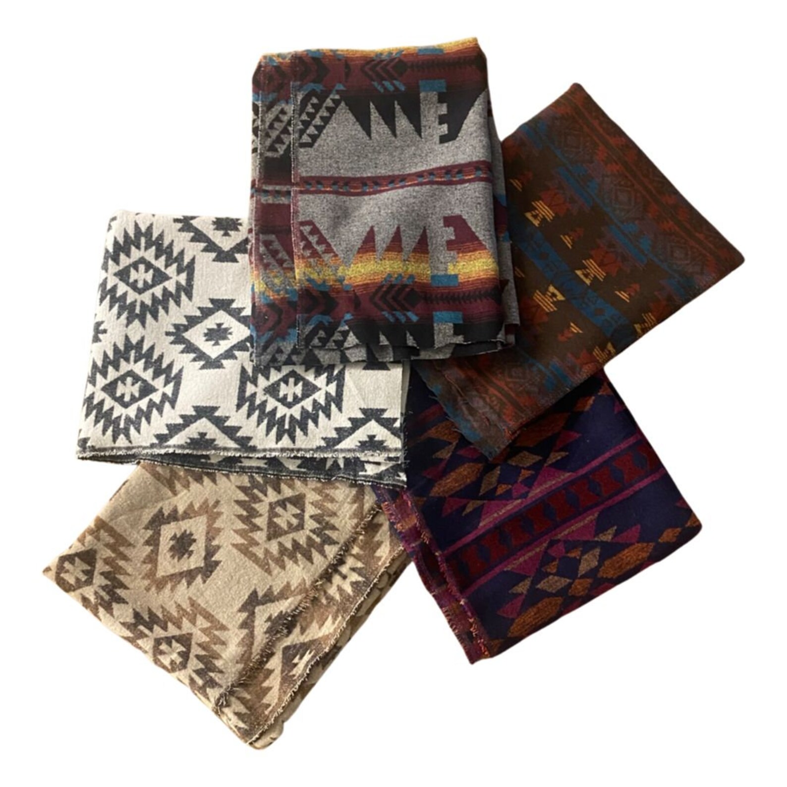 Aztec Wool Fabric by Meter / Southwestern / Printed Wool/ Soft Finish ...