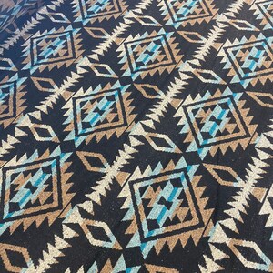 Aztec Wool Fabric by Meter / Southwestern / Printed Wool/ Soft Finish ...