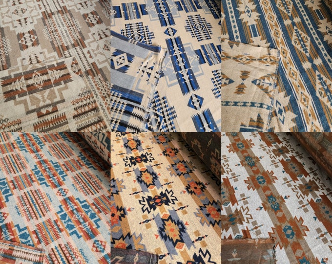 Aztec Wool Fabric by Meter / Southwestern / Printed Wool/ Soft Finish ...