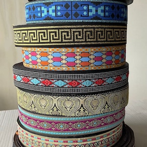 45MM Jacquard Ribbon Geometric/ sold by meter/Embroidered Ribbon/Woven Trim /sewing trim/Decorative TrimCraft Ribbon