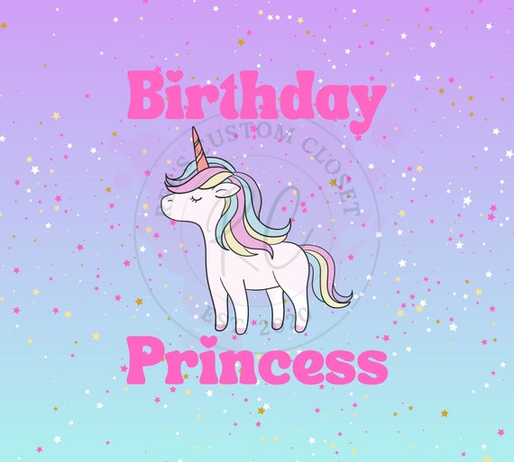 Download Unicorn Birthday Princess SVG JPG Digital File Transparent ...