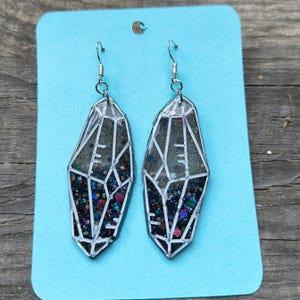 Ready to Ship, Black Witchy Crystal Earrings, Black