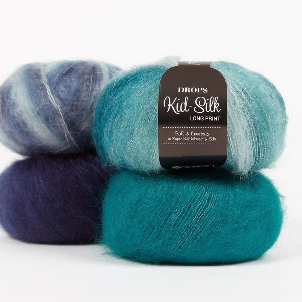 25 g (0,9 oz) - 210 m (230 yds (210 m) / DROPS Kid-Silk / Un merveilleux mélange de super kid mohair et de soie