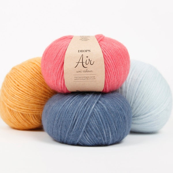 1.8oz(50 g)-164 yds(150 m)/ DROPS Air / A medium thick blow yarn made of baby alpaca and merino wool