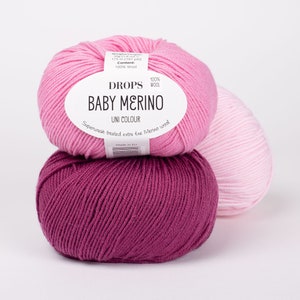 DROPS Baby Merino Wool Yarn: Superwash Fine Merino, 50g